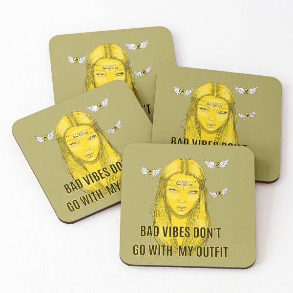 Item preview, Bad vibes don't go with my outfit. Bohemian girl illustration designed and sold by La Loca.