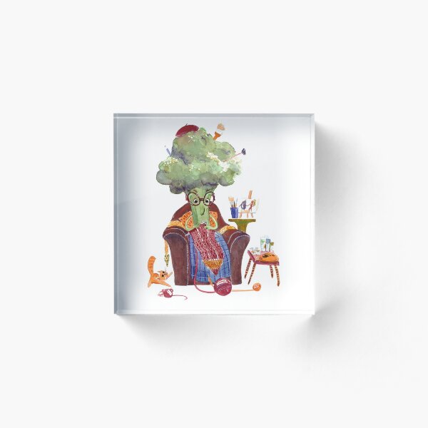 Grandma Broccolina Acrylic Block