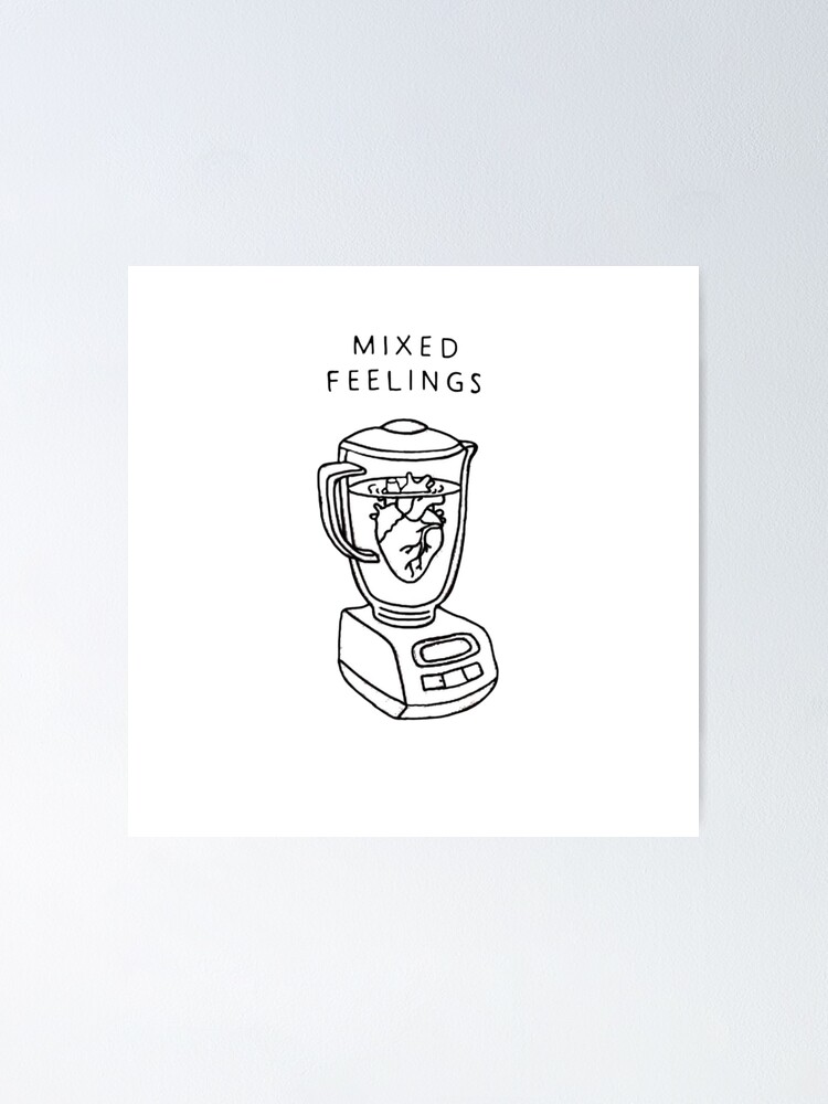 mixed feelings minimal drawing cute funny pun blender Sticker for Sale by  linesdrawings