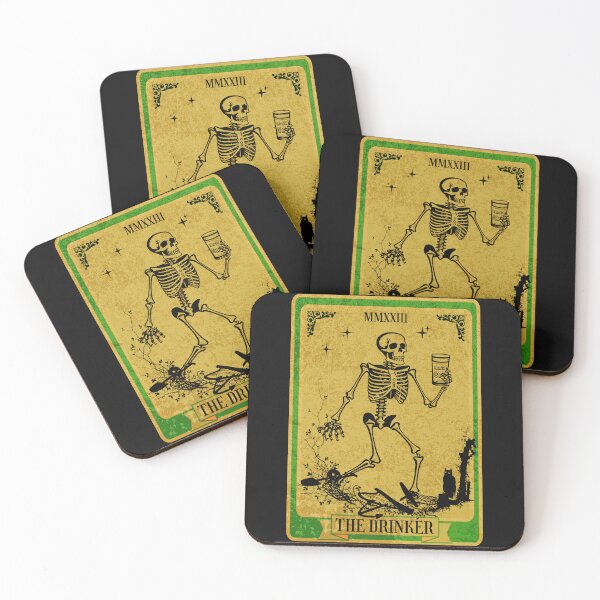 Item preview, Funny Skeleton Drinker Tarot Card designed and sold by PeteRascal.