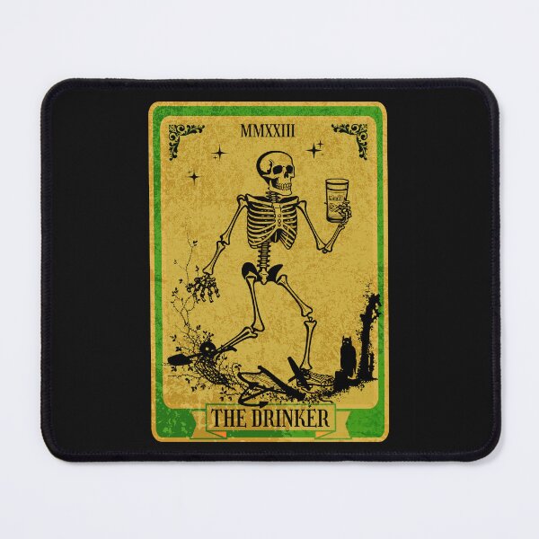Item preview, Funny Skeleton Drinker Tarot Card designed and sold by PeteRascal.