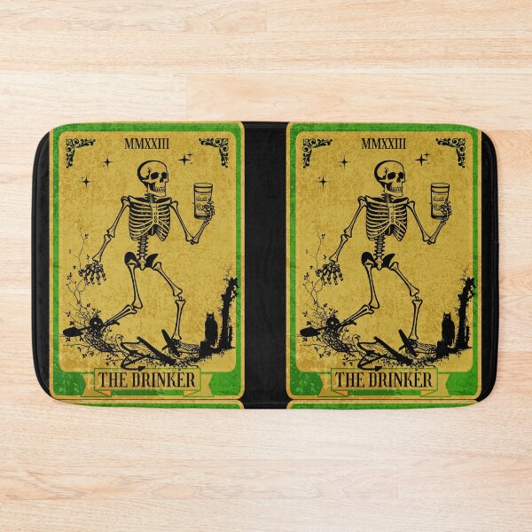 Item preview, Funny Skeleton Drinker Tarot Card designed and sold by PeteRascal.