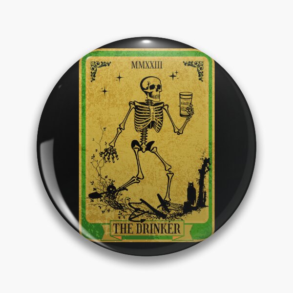 Item preview, Funny Skeleton Drinker Tarot Card designed and sold by PeteRascal.