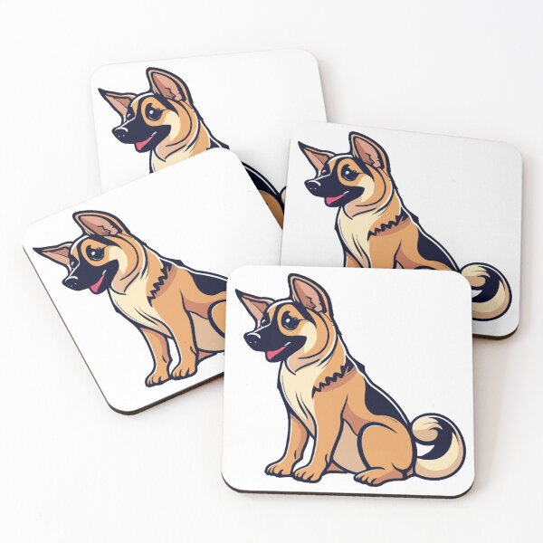 Item preview, German Shepard Dog Sticker, 2 Vexel Art Style, Vector Render, Cute Chibi Kawaii designed and sold by PaperMagus.