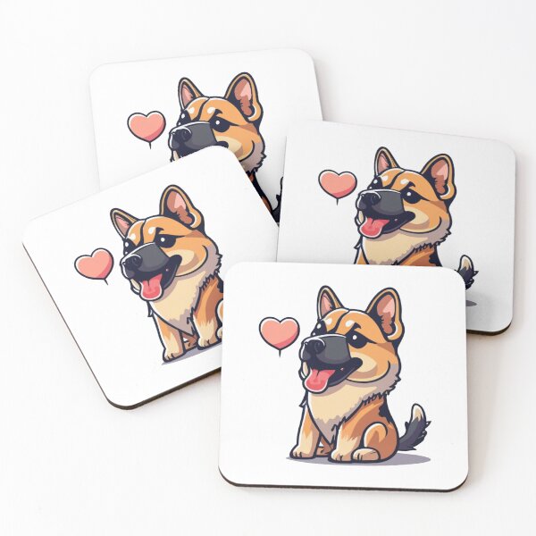 Item preview, German Shepard Dog Sticker, Kwatro Vexel Art Style, Vector Render, Cute Chibi Kawaii designed and sold by PaperMagus.