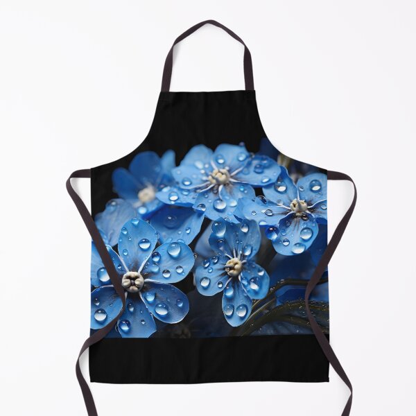 Item preview, Blue Forget-Me-Not flowers with rain drops on them in the style of flowerpunk designed and sold by AI-Only Creations.