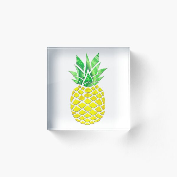 Pineapple Acrylic Pour Acrylic Block