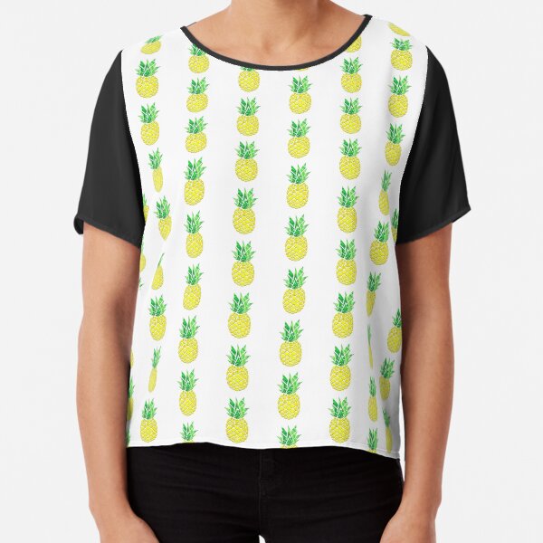 Pineapple Acrylic Pour Chiffon Top