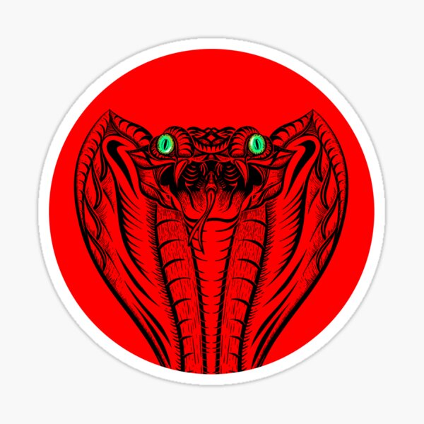 Item preview, red savage snake line art engraving designed and sold by Tinayaan.