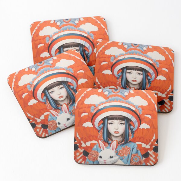 Item preview, Japanese girl with Rabbit designed and sold by Meeheemaha.
