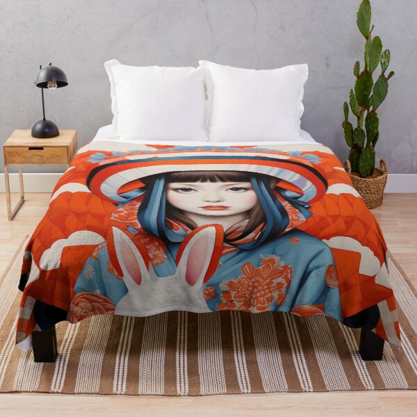 Item preview, Japanese girl with Rabbit designed and sold by Meeheemaha.