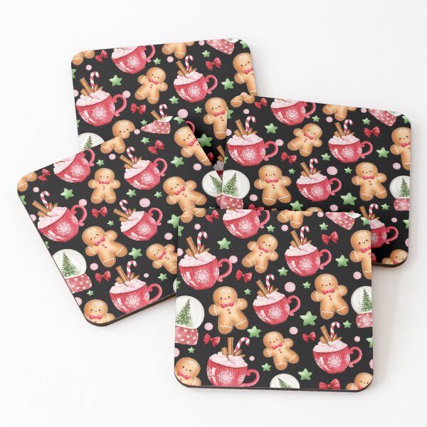 Item preview, Christmas Seamless Pattern with Cute Coffee,Snowglobe,Gingerbread,Stars and bows designed and sold by Hawa Shama.