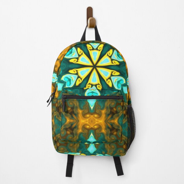 Item preview, Psychedelic Mandala Flower Teal and Yellow designed and sold by WormholeOrbital.
