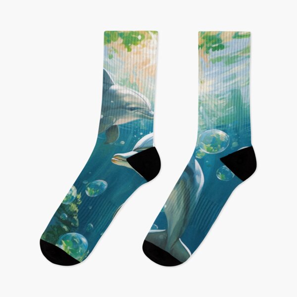 Item preview, Ocean Depths with Dolphins, Seaweed, Bubbles designed and sold by Zoomie-s.