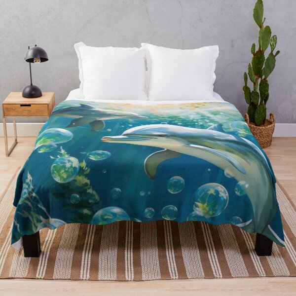 Item preview, Ocean Depths with Dolphins, Seaweed, Bubbles designed and sold by Zoomie-s.