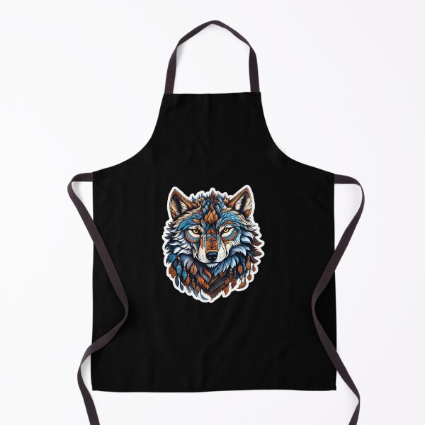Aperçu de l'œuvre Autocollant Art Wolf bleu orange créée et vendue par mrlazypl.