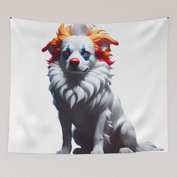 Item preview, "Whimsical White Clown Dog: An Artwork Wallpaper" designed and sold by Best-Art-32.
