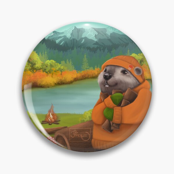 Item preview, Baby beaver at the campfire in the mountains  designed and sold by SoMerlee.