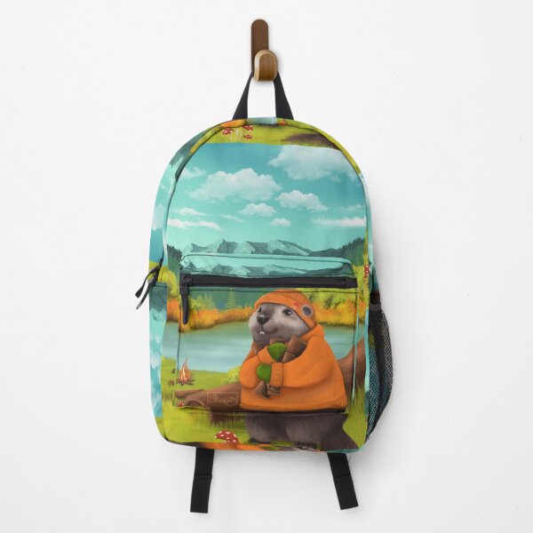 Item preview, Baby beaver at the campfire in the mountains designed and sold by SoMerlee.
