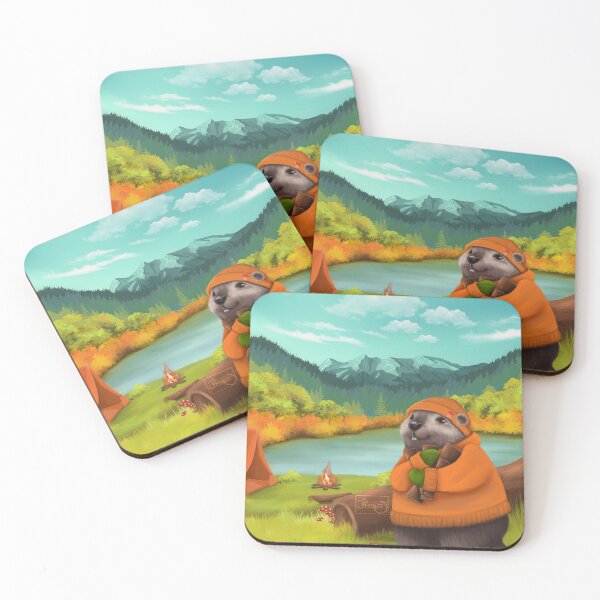 Item preview, Baby beaver at the campfire in the mountains  designed and sold by SoMerlee.