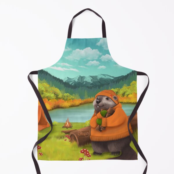 Item preview, Baby beaver at the campfire in the mountains  designed and sold by SoMerlee.
