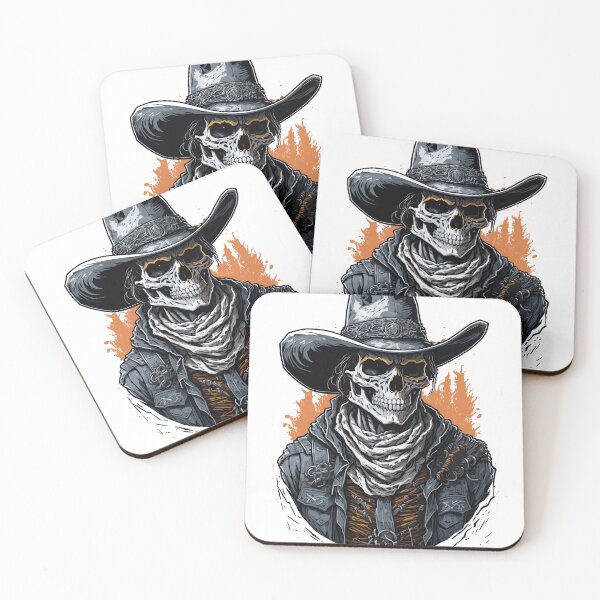 Item preview, Undead skull wearing cowboy hat t shirt design  designed and sold by teedesigndaily.
