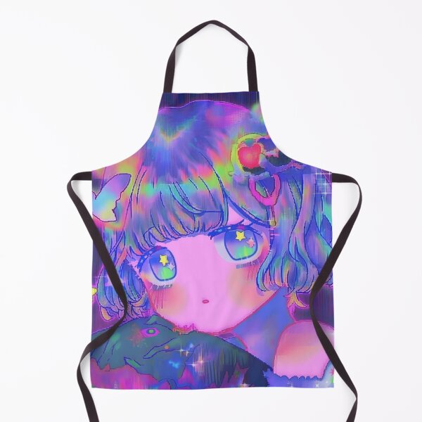 Item preview, Pretty Purple Rainbow Digital Glitchy Vaporwave Anime Girl designed and sold by bubblegoth.