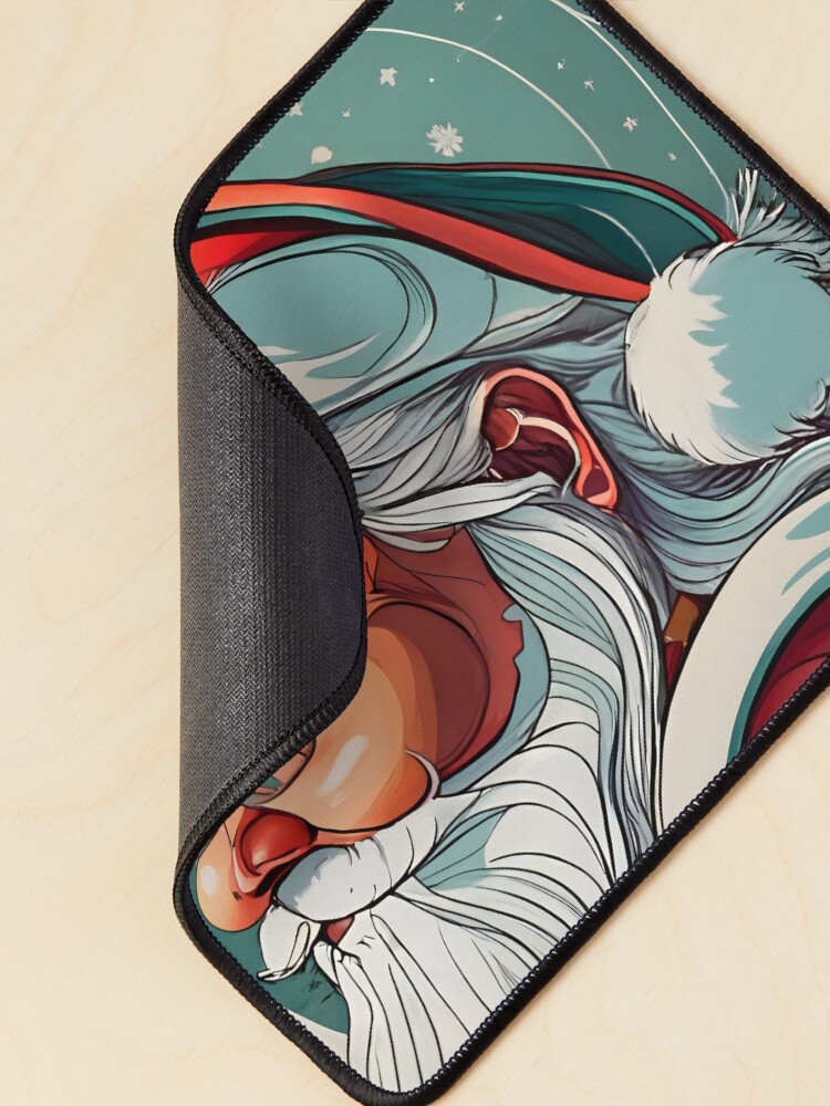 Thumbnail 2 of 5, Mouse Pad, Christmas Santa Claus Portrait drawing designed and sold by Patricks-Art.