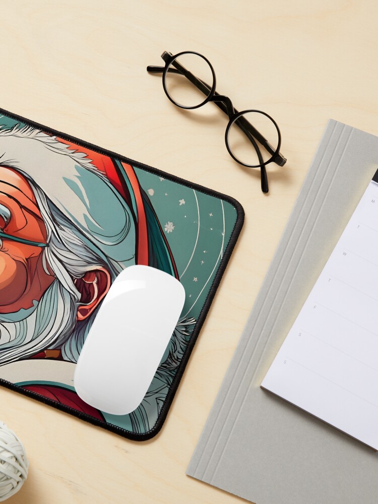 Thumbnail 3 of 5, Mouse Pad, Christmas Santa Claus Portrait drawing designed and sold by Patricks-Art.