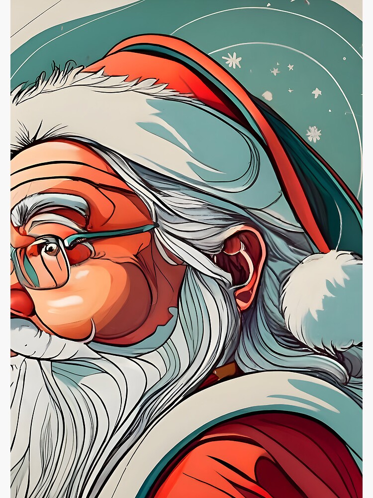Thumbnail 3 of 3, Journal, Christmas Santa Claus Portrait drawing designed and sold by Patricks-Art.