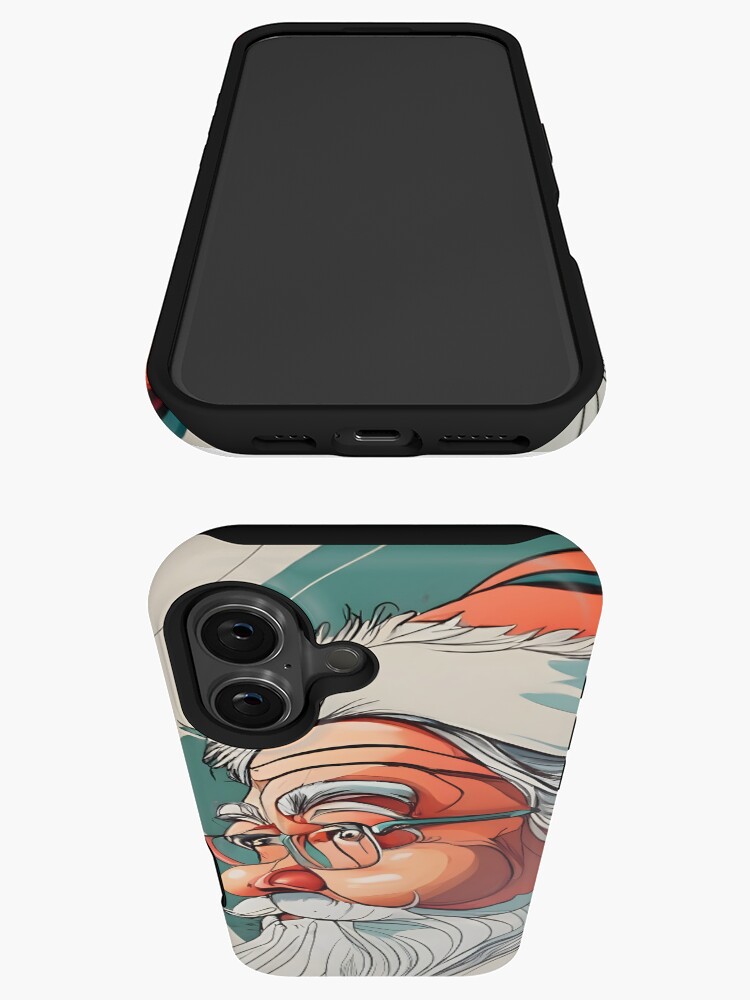Thumbnail 3 of 4, iPhone Case, Christmas Santa Claus Portrait drawing designed and sold by Patricks-Art.