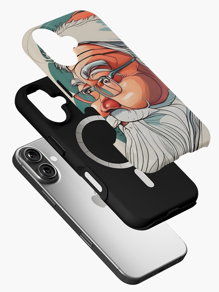 Thumbnail 2 of 4, iPhone Case, Christmas Santa Claus Portrait drawing designed and sold by Patricks-Art.