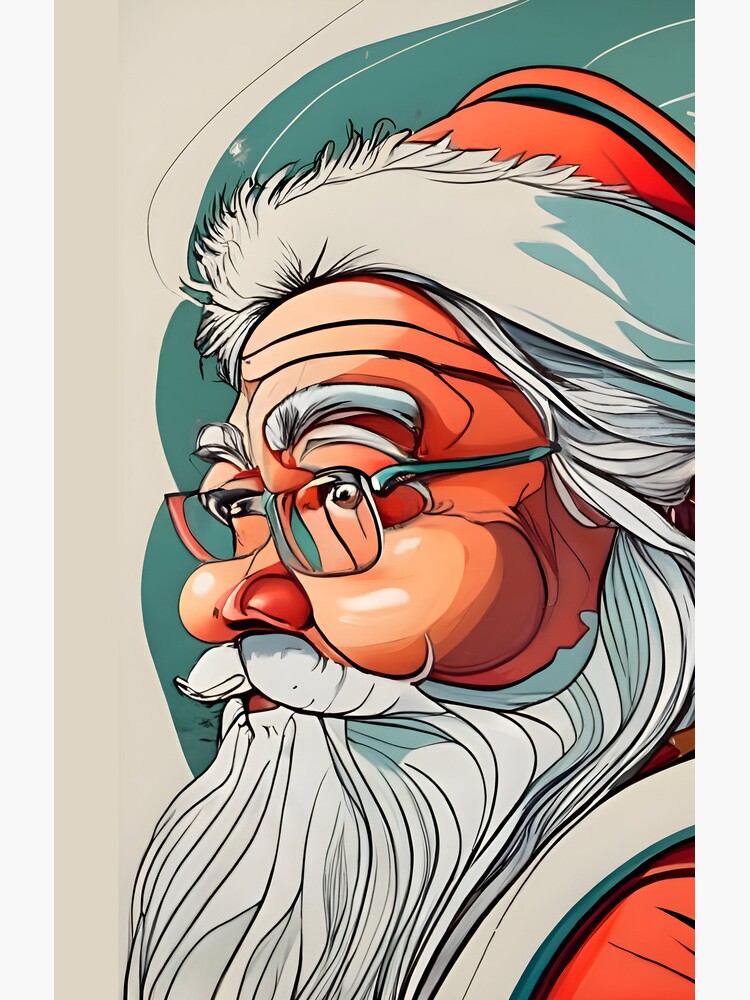 Thumbnail 4 of 4, Samsung Galaxy Phone Case, Christmas Santa Claus Portrait drawing designed and sold by Patricks-Art.