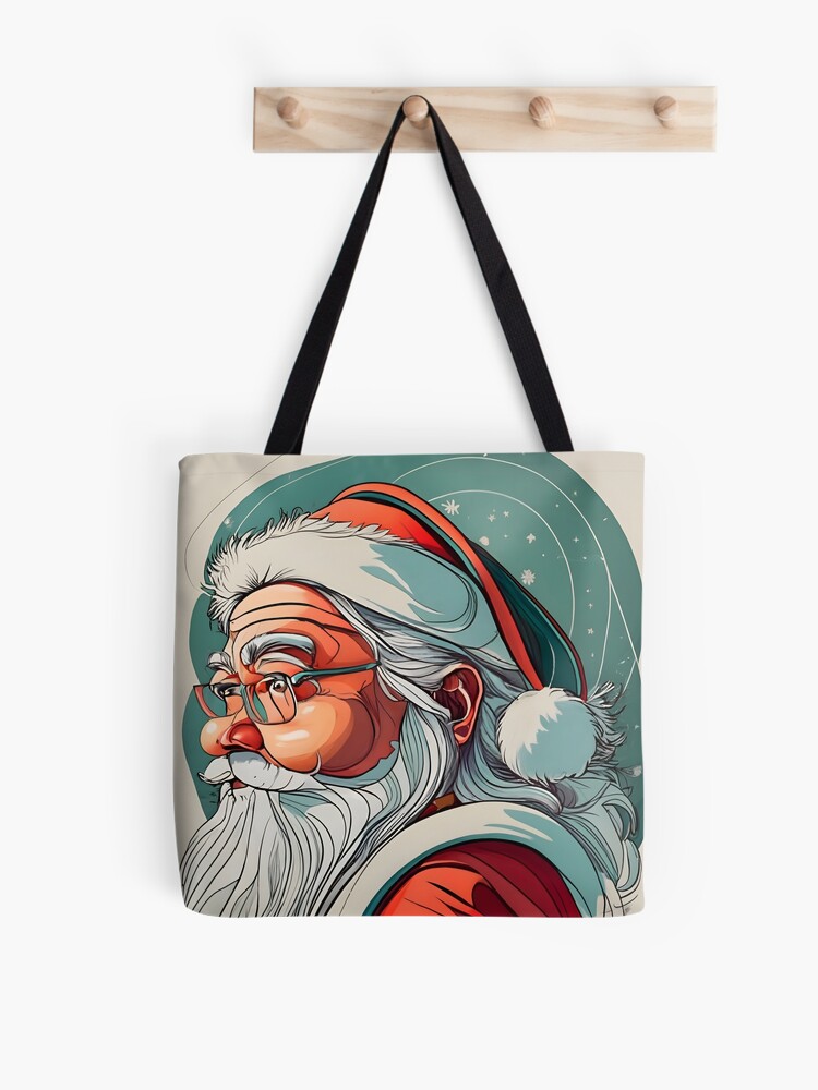 Thumbnail 1 of 2, Tote Bag, Christmas Santa Claus Portrait drawing designed and sold by Patricks-Art.