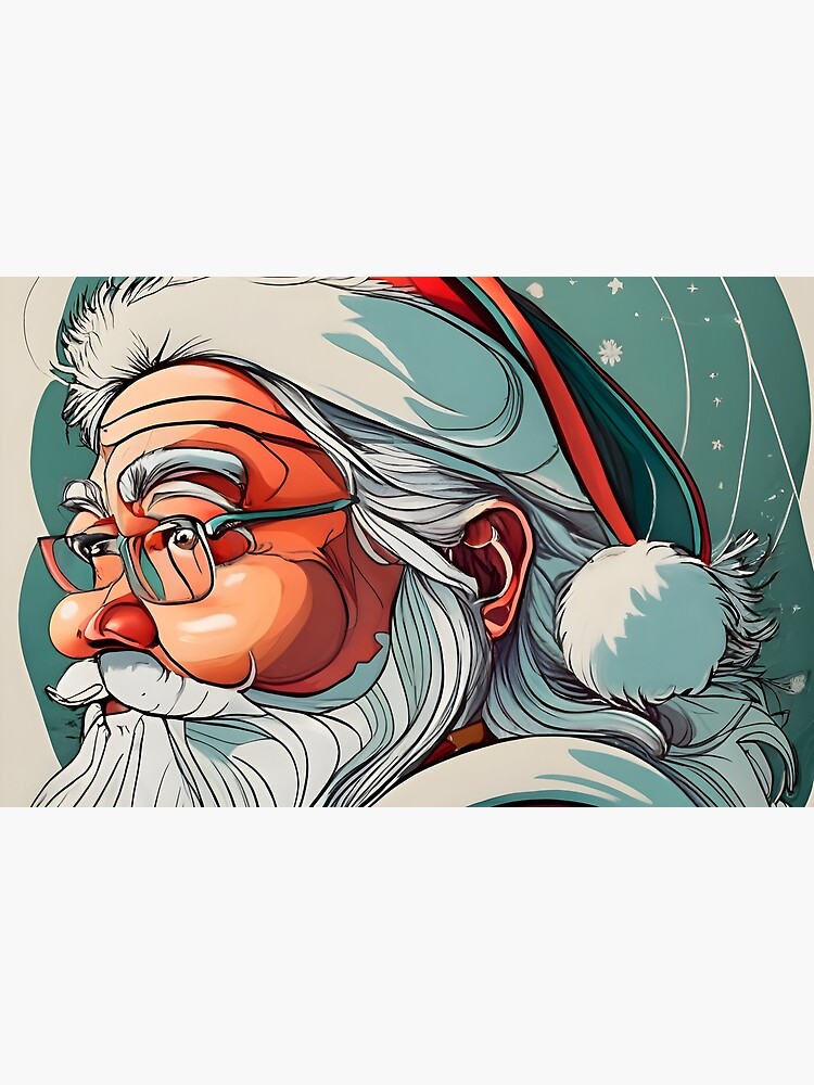 Thumbnail 2 of 2, Laptop Skin, Christmas Santa Claus Portrait drawing designed and sold by Patricks-Art.