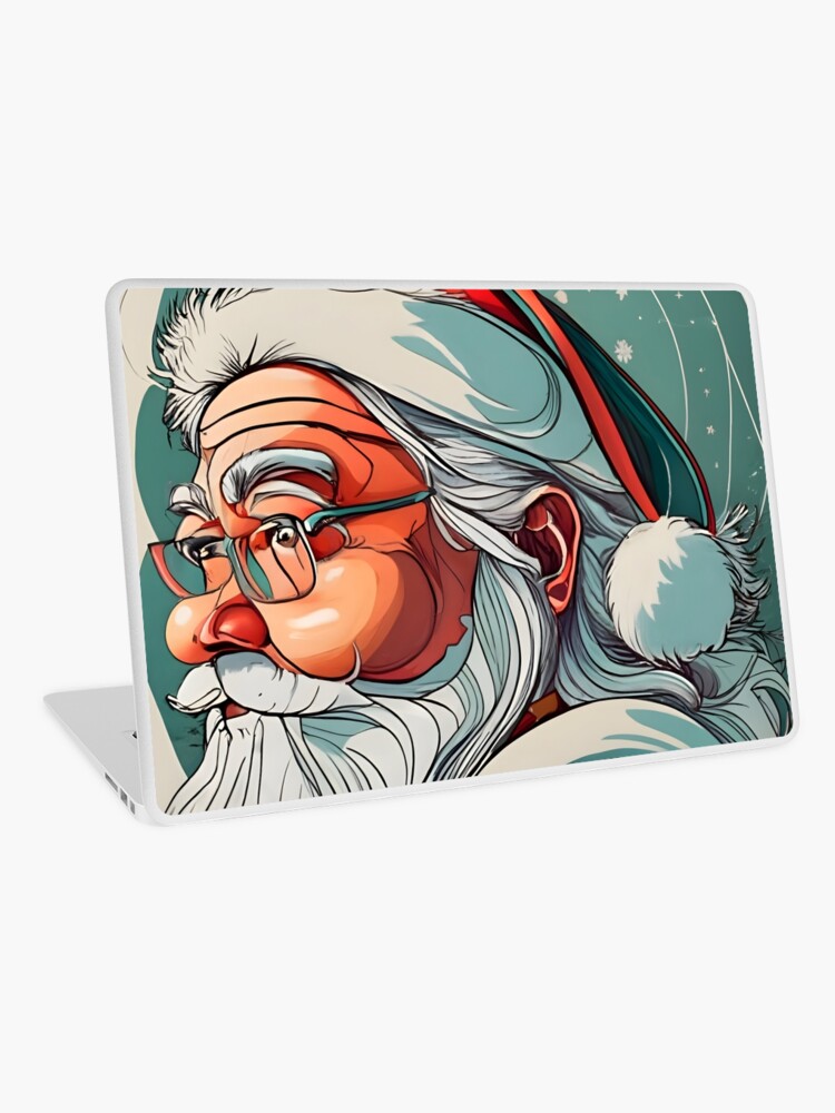 Thumbnail 1 of 2, Laptop Skin, Christmas Santa Claus Portrait drawing designed and sold by Patricks-Art.