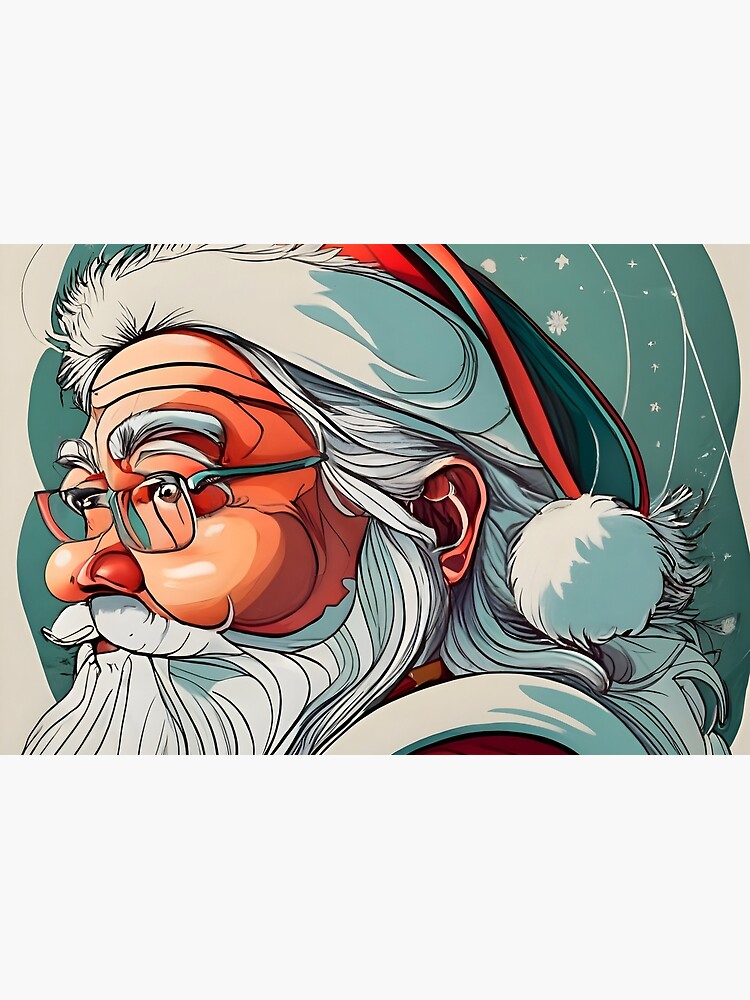 Thumbnail 3 of 3, Journal, Christmas Santa Claus Portrait drawing designed and sold by Patricks-Art.