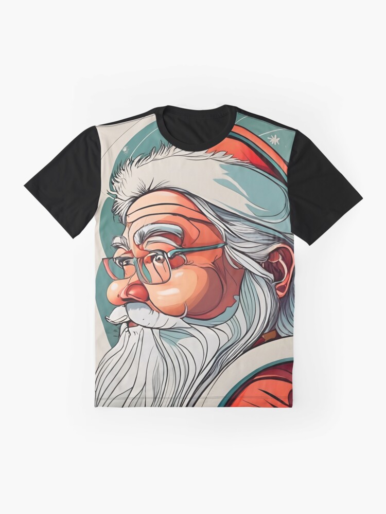 Thumbnail 4 of 5, Graphic T-Shirt, Christmas Santa Claus Portrait drawing designed and sold by Patricks-Art.