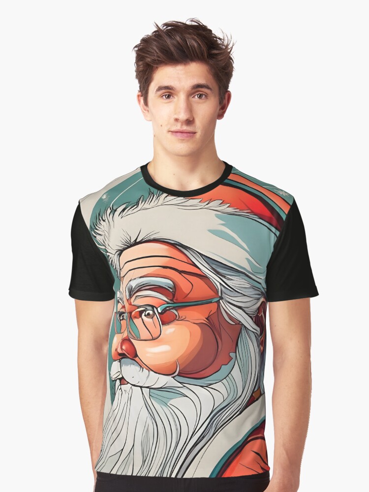 Thumbnail 1 of 5, Graphic T-Shirt, Christmas Santa Claus Portrait drawing designed and sold by Patricks-Art.