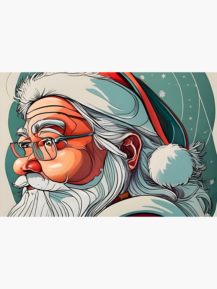 Thumbnail 6 of 6, Bath Mat, Christmas Santa Claus Portrait drawing designed and sold by Patricks-Art.