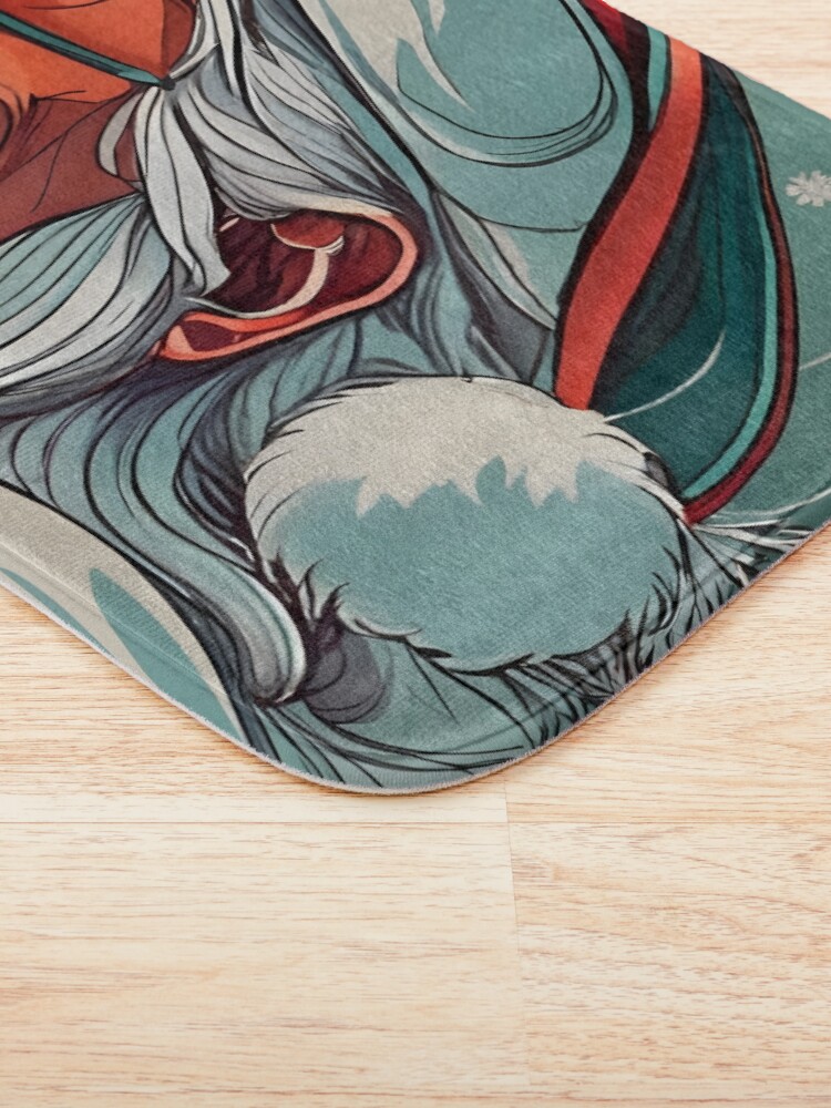 Thumbnail 3 of 6, Bath Mat, Christmas Santa Claus Portrait drawing designed and sold by Patricks-Art.