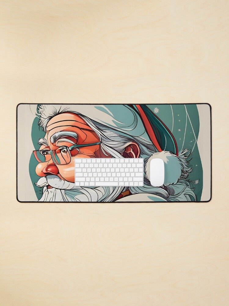 Thumbnail 1 of 5, Mouse Pad, Christmas Santa Claus Portrait drawing designed and sold by Patricks-Art.