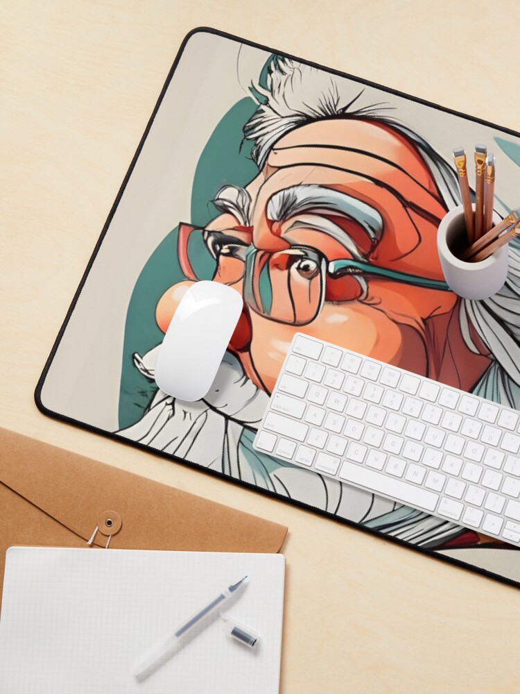 Thumbnail 3 of 5, Mouse Pad, Christmas Santa Claus Portrait drawing designed and sold by Patricks-Art.