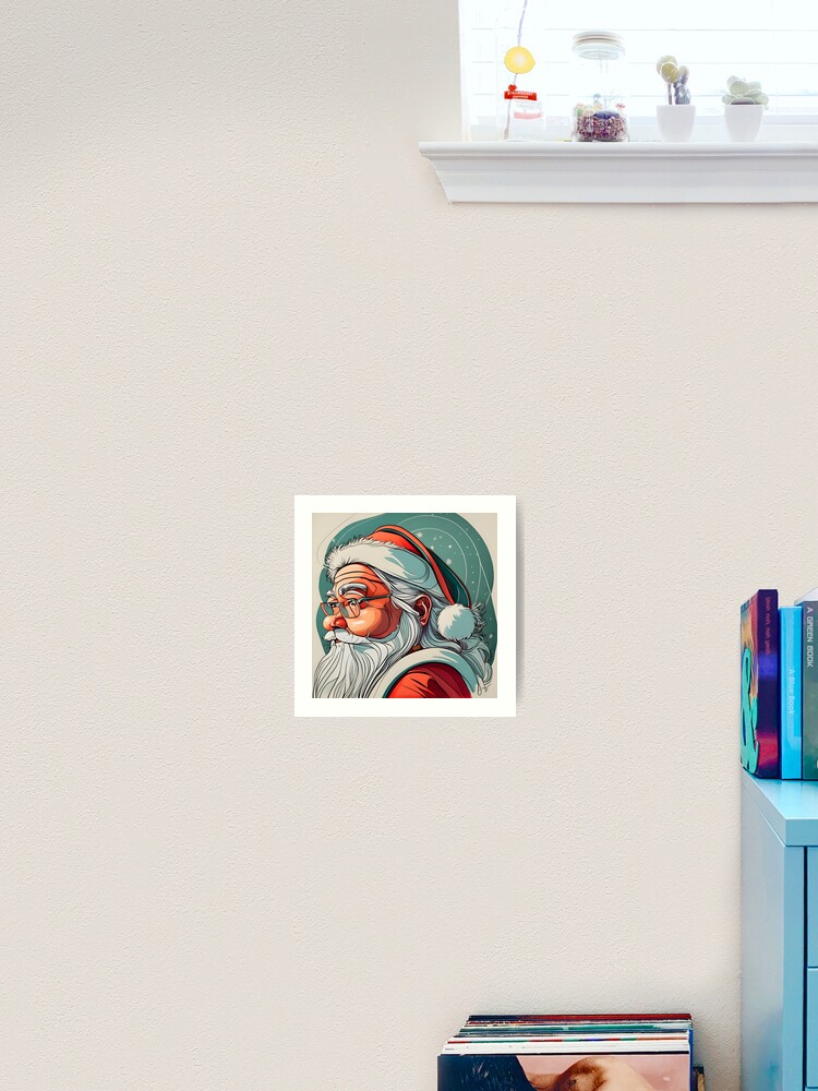 Thumbnail 2 of 3, Art Print, Christmas Santa Claus Portrait drawing designed and sold by Patricks-Art.