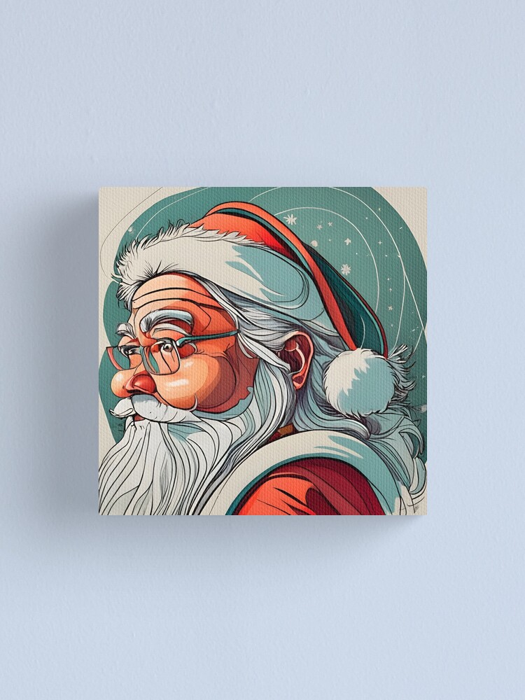 Thumbnail 1 of 3, Canvas Print, Christmas Santa Claus Portrait drawing designed and sold by Patricks-Art.
