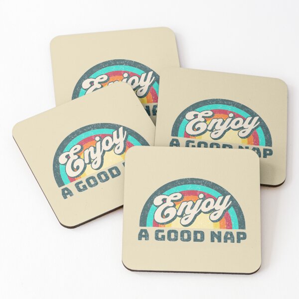 Item preview, Enjoy a good nap (retro rainbow distressed lettering) designed and sold by Gilby-Designs.