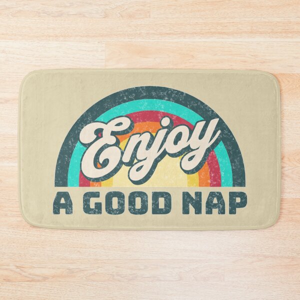 Item preview, Enjoy a good nap (retro rainbow distressed lettering) designed and sold by Gilby-Designs.