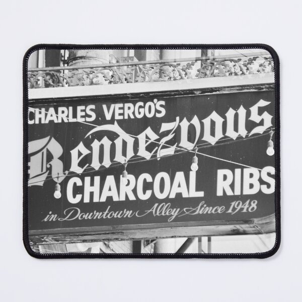 Item preview, Black And White Charles Vergos Rendezvous Charcoal Ribs Memphis Tennessee designed and sold by LisaWootenPhoto.