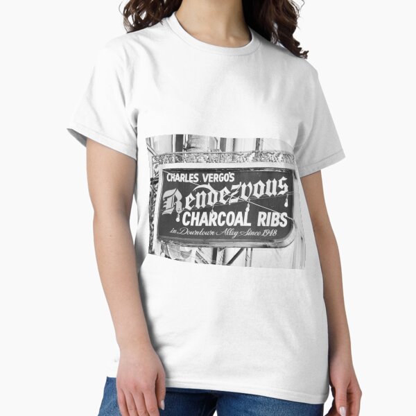 Item preview, Black And White Charles Vergos Rendezvous Charcoal Ribs Memphis Tennessee designed and sold by LisaWootenPhoto.