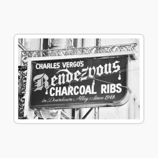 Item preview, Black And White Charles Vergos Rendezvous Charcoal Ribs Memphis Tennessee designed and sold by LisaWootenPhoto.